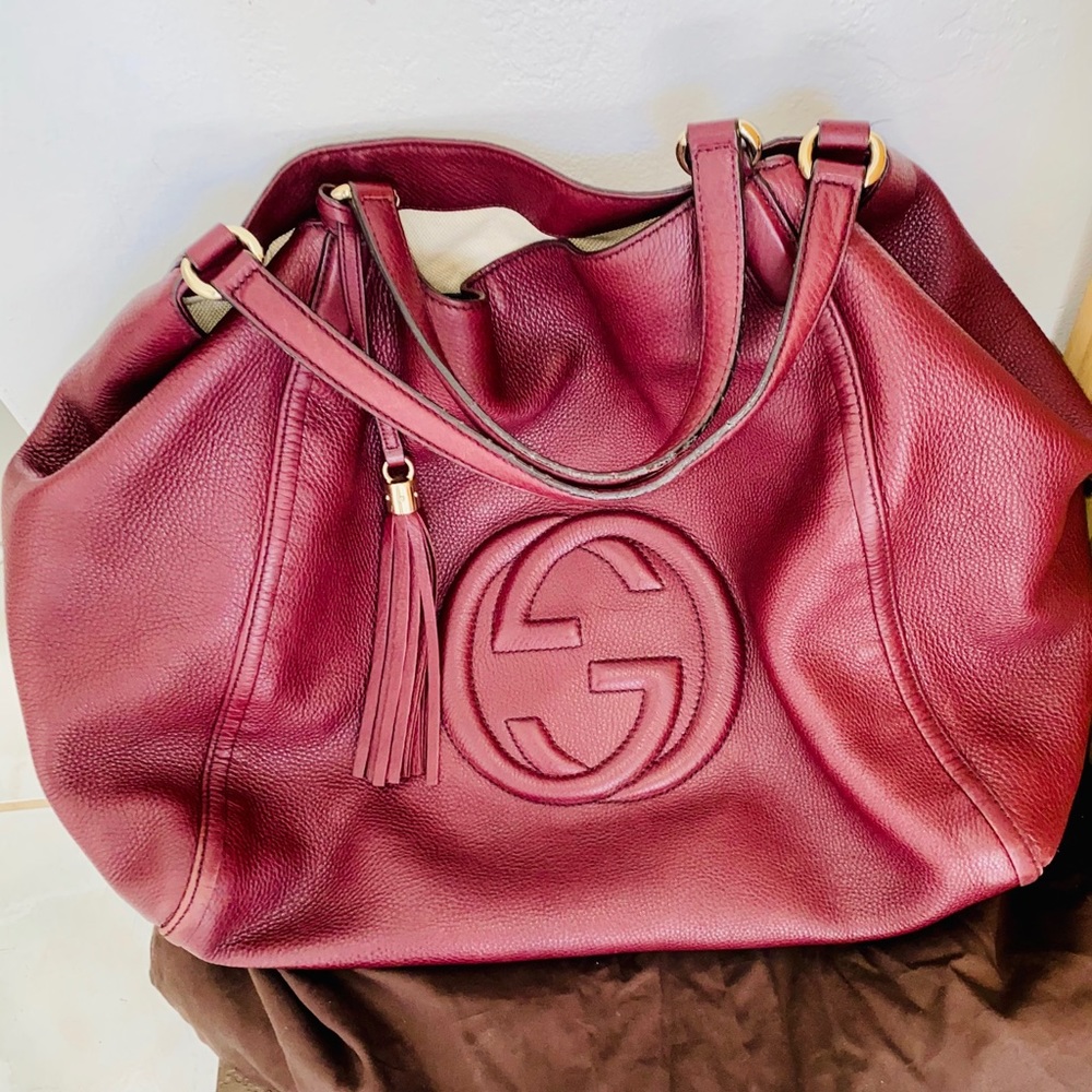 Gucci Soho Bordeaux Leather Shoulder Bag